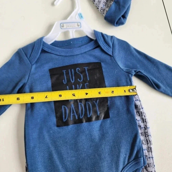 NWT JUST LIKE DADDY Duck Goose Baby Boys 3-Pack Bodysuit Pants Hat Blue 3-6 Mos - Picture 5 of 10
